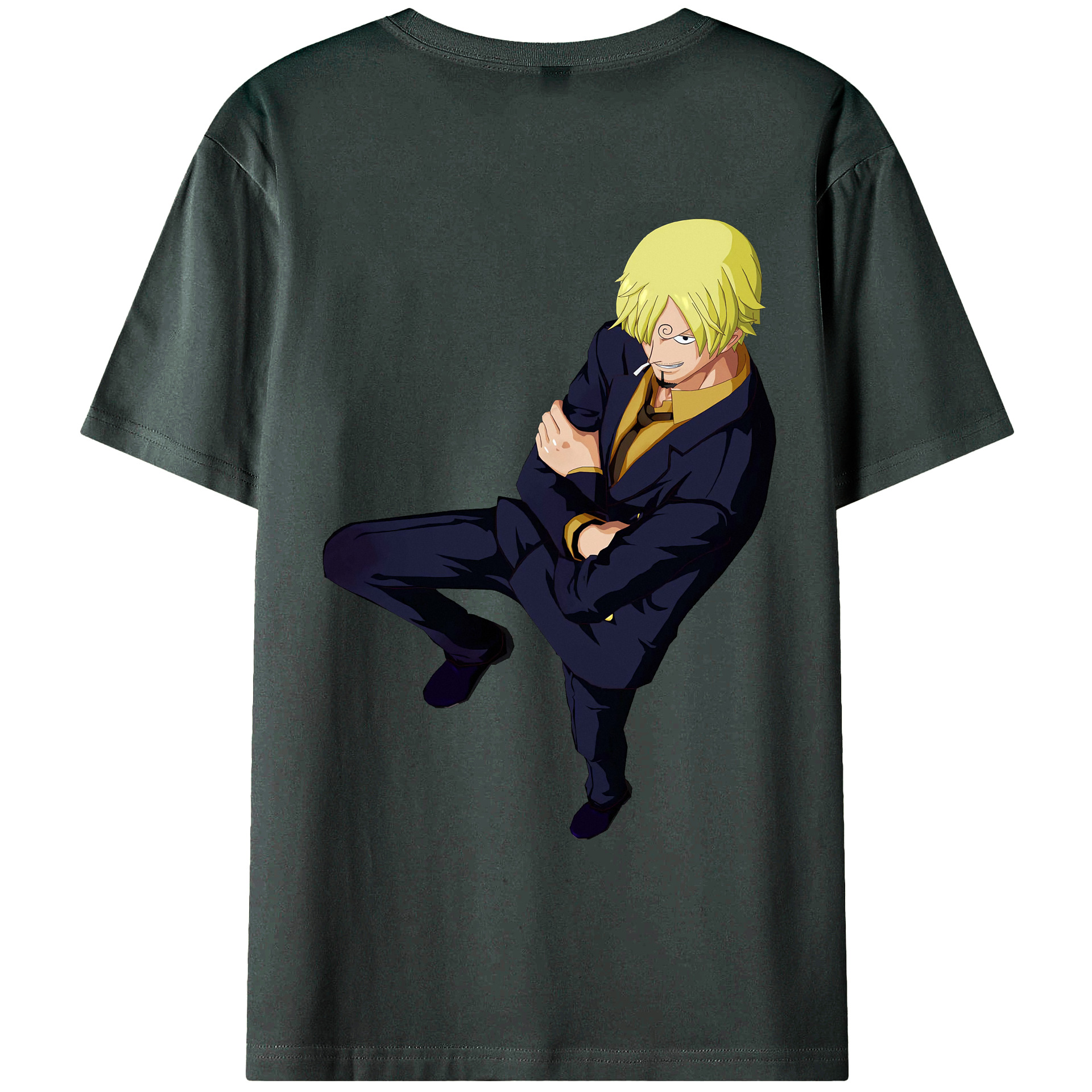 （画像用） ワンピース サンジ ONE PIECE Sanji 綿100％ メンズ半袖Tシャツ（バックプリント） 通気性